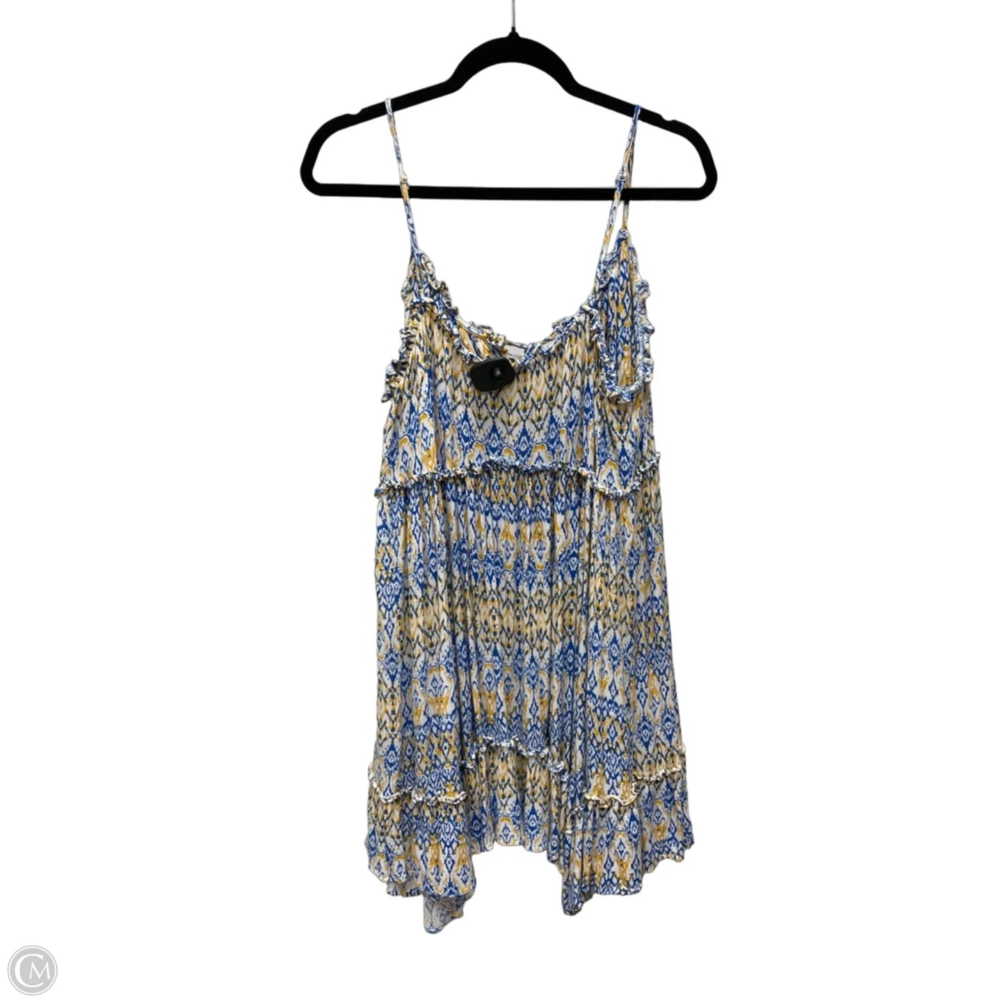Dress Short By Scoop In Blue & Yellow, Size: 16