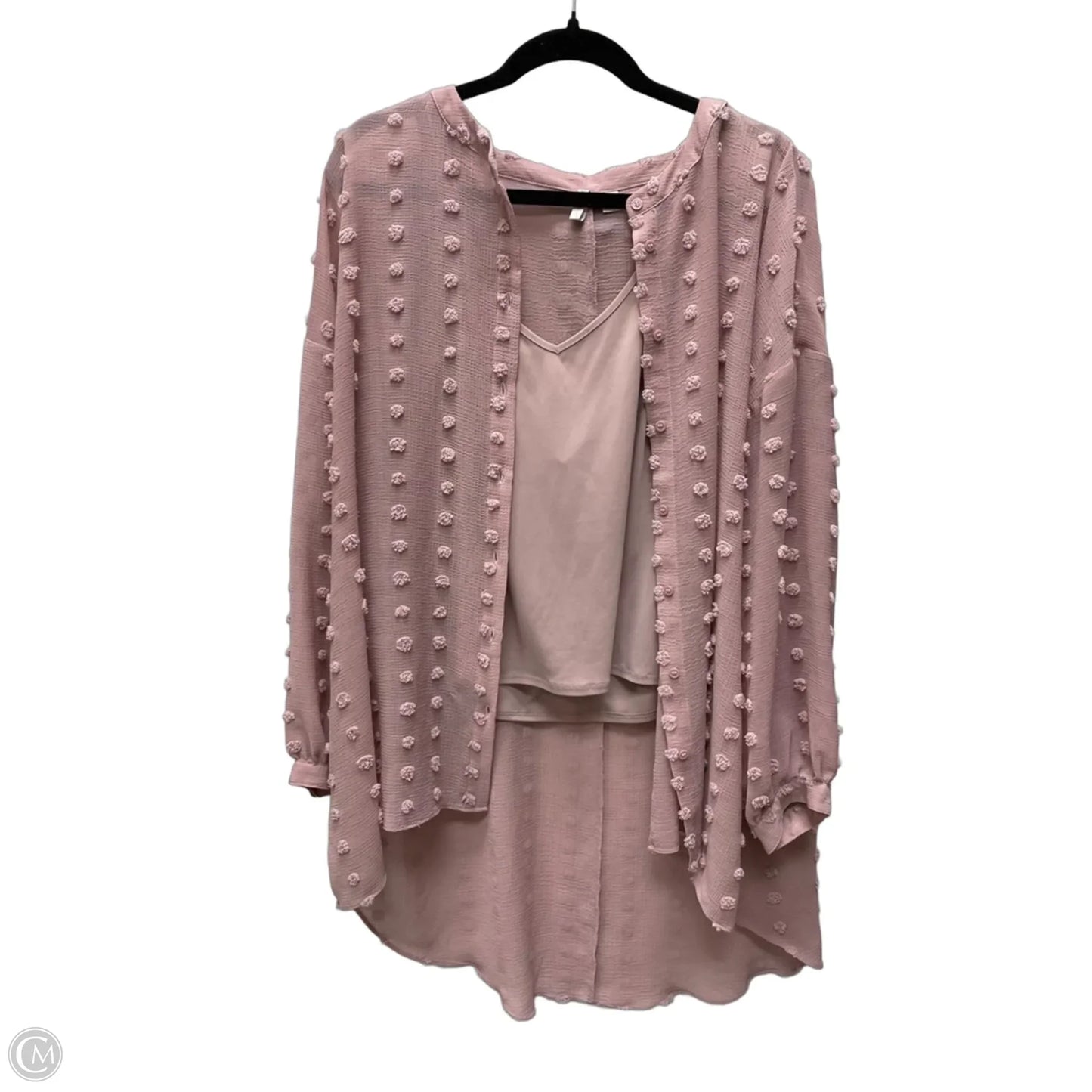 Tunic Long Sleeve By Cato In Pink, Size: L