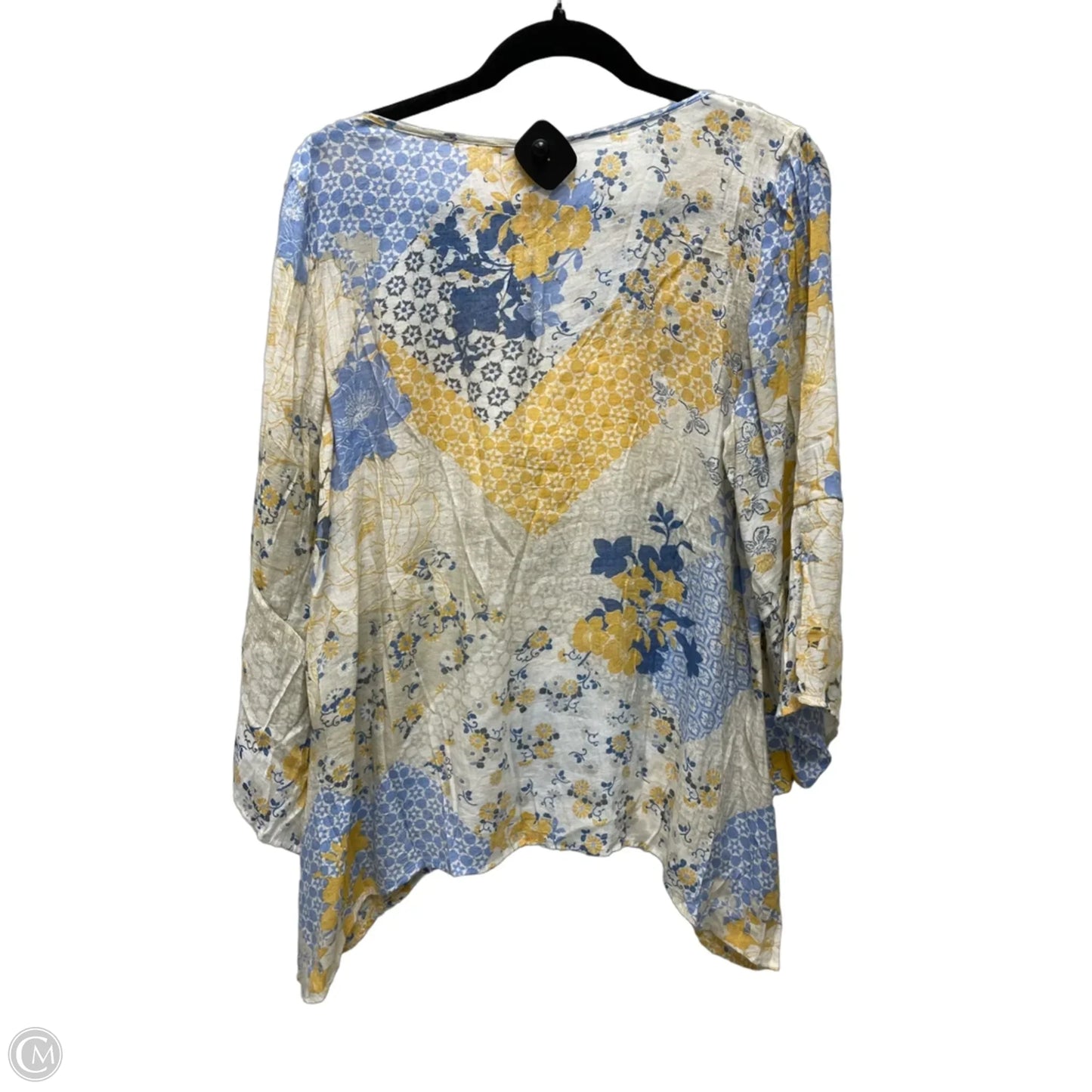Top 3/4 Sleeve By Zac And Rachel In Floral Print, Size: L
