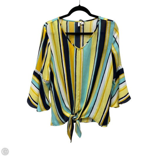 Blouse 3/4 Sleeve By Cato In Striped Pattern, Size: L