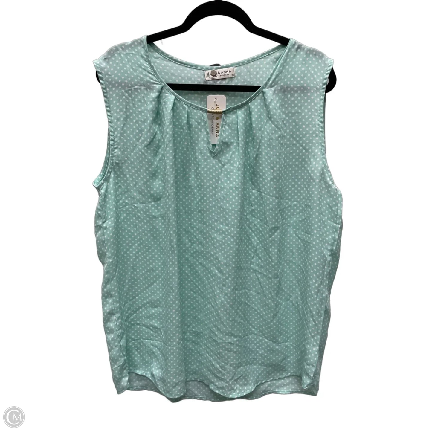 Blouse Sleeveless By Jon And Anna In Polkadot Pattern, Size: 2x