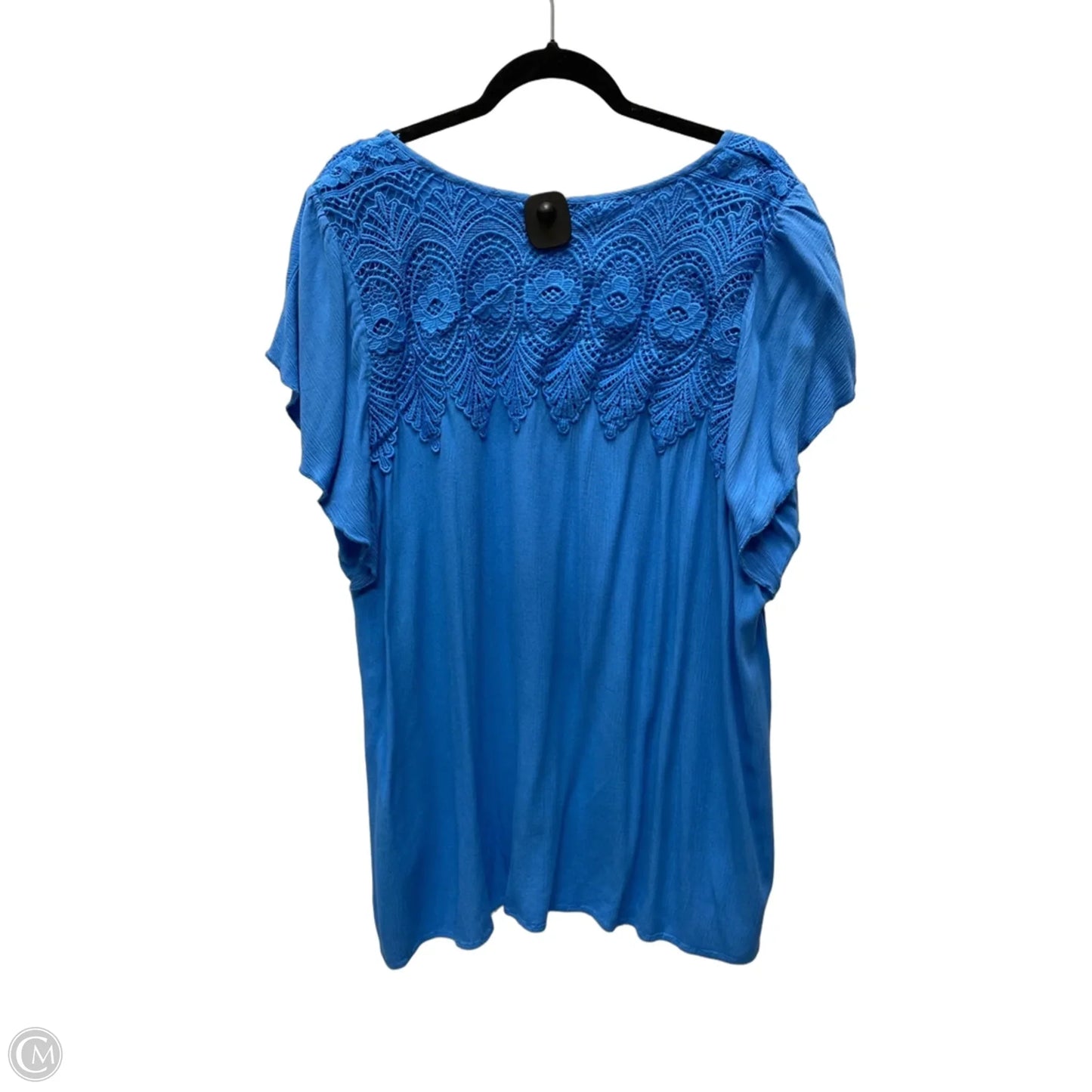 Top Short Sleeve By One World In Blue, Size: 3x