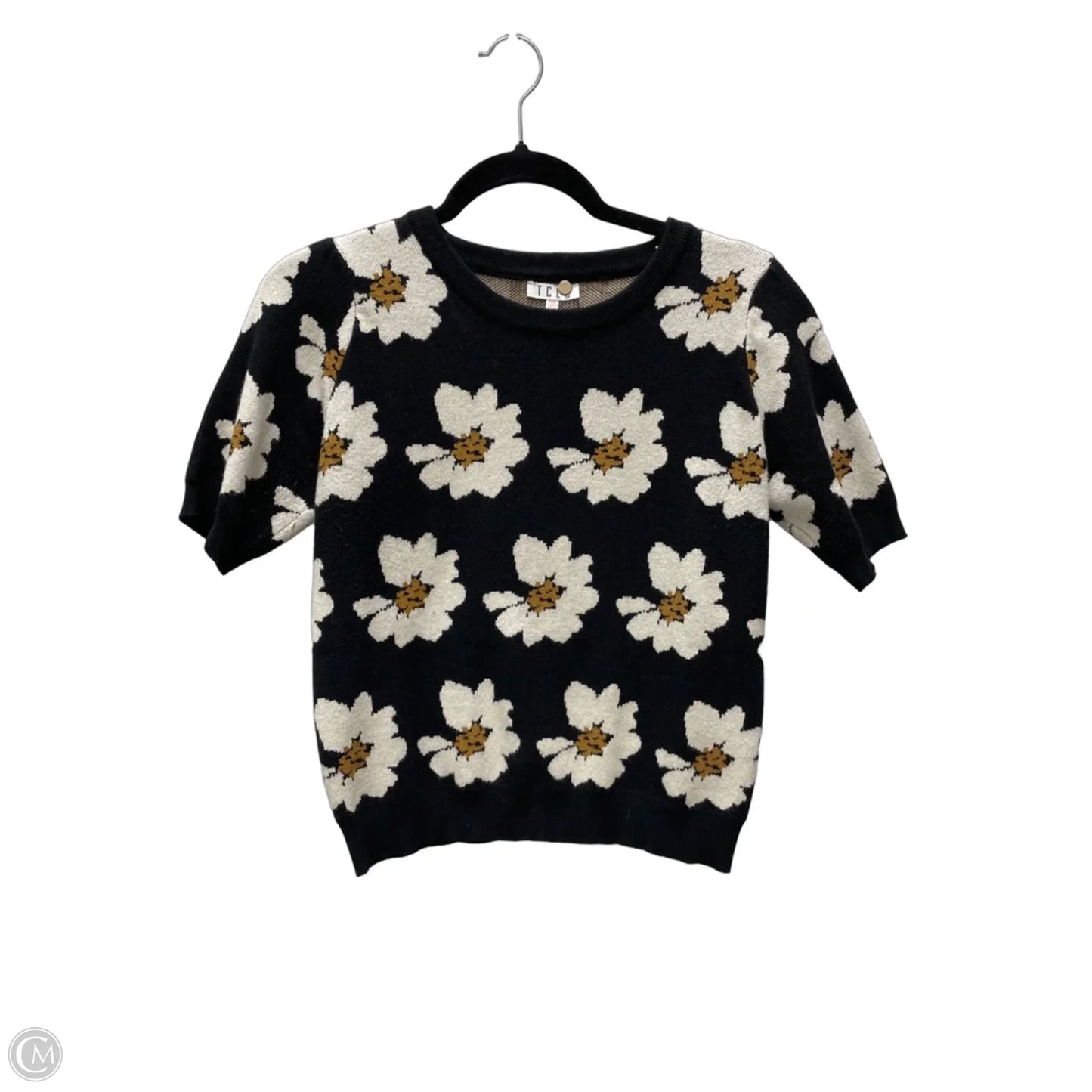 Sweater Short Sleeve By Tcec In Floral Print, Size: S