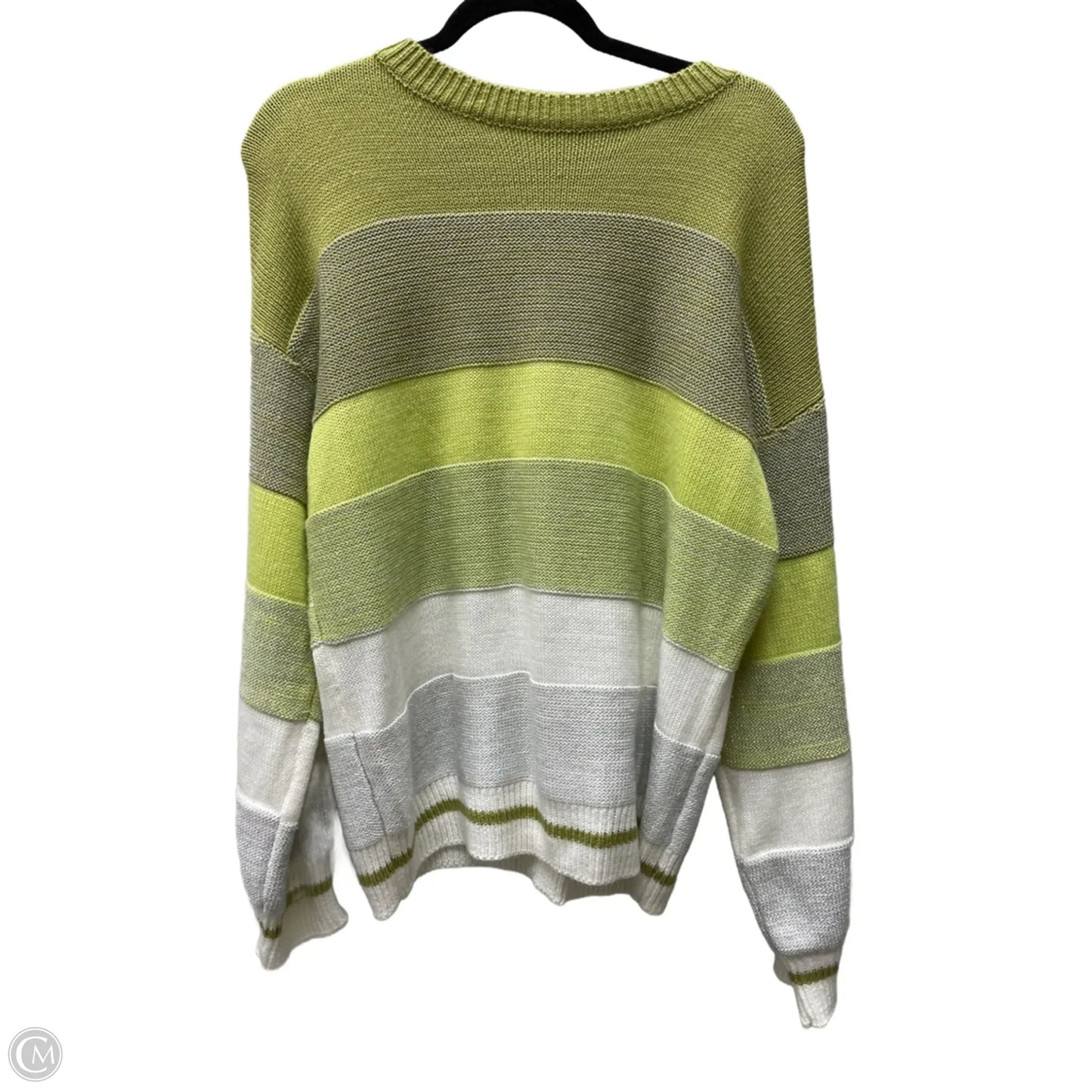 Sweater By Clothes Mentor In Green & White, Size: Xl