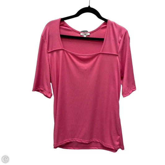 Top Short Sleeve By White Birch In Pink, Size: 2x