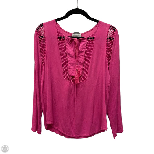 Top Long Sleeve By Joseph A. In Pink, Size: M