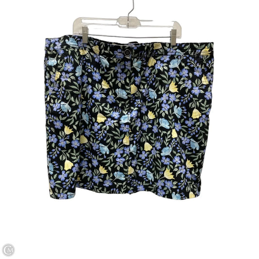 Skort By Karen Scott In Floral Print, Size: 22