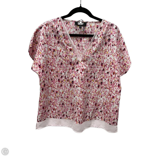 Blouse Short Sleeve By Dkny In Multi-colored, Size: M