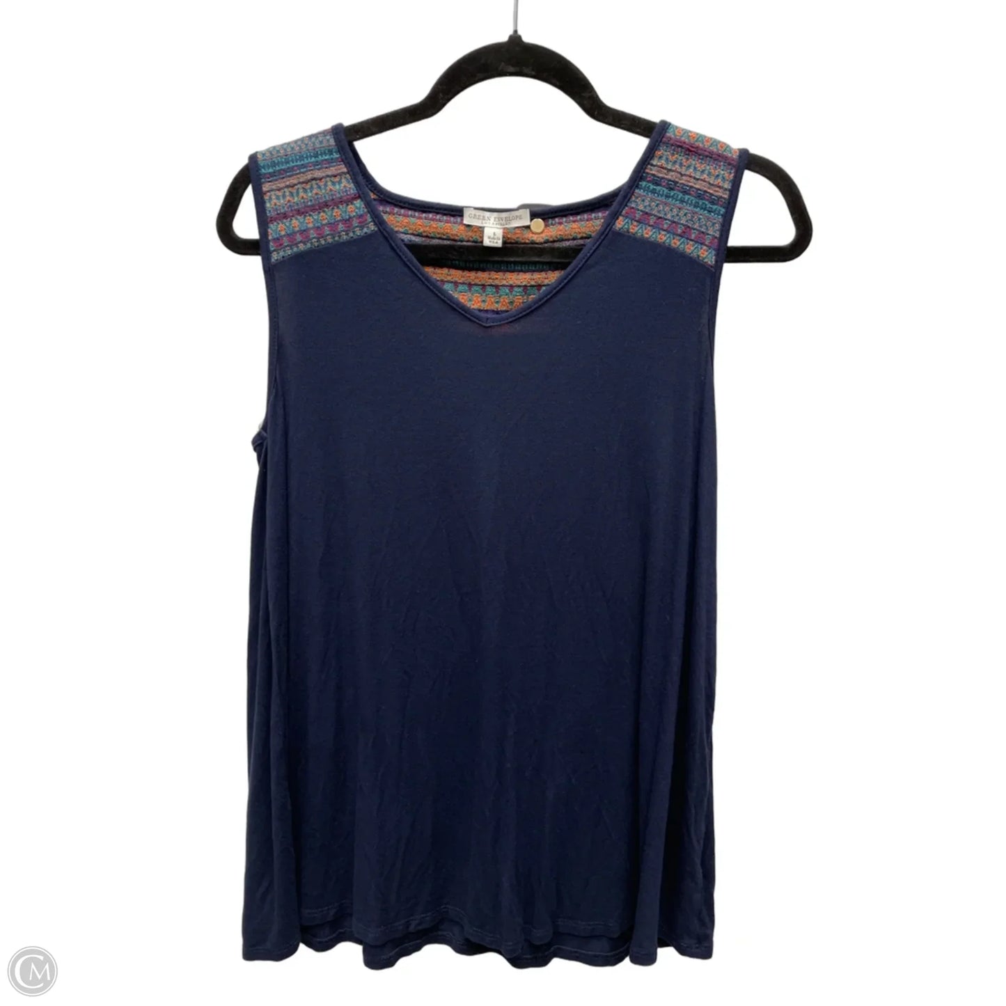Top Sleeveless By Green Envelope In Navy, Size: L