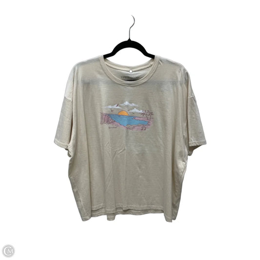 Top Short Sleeve Basic By Life Is Good In Beige, Size: 2x
