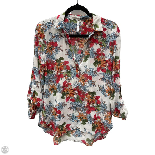 Blouse 3/4 Sleeve By Clothes Mentor In Floral Print, Size: M