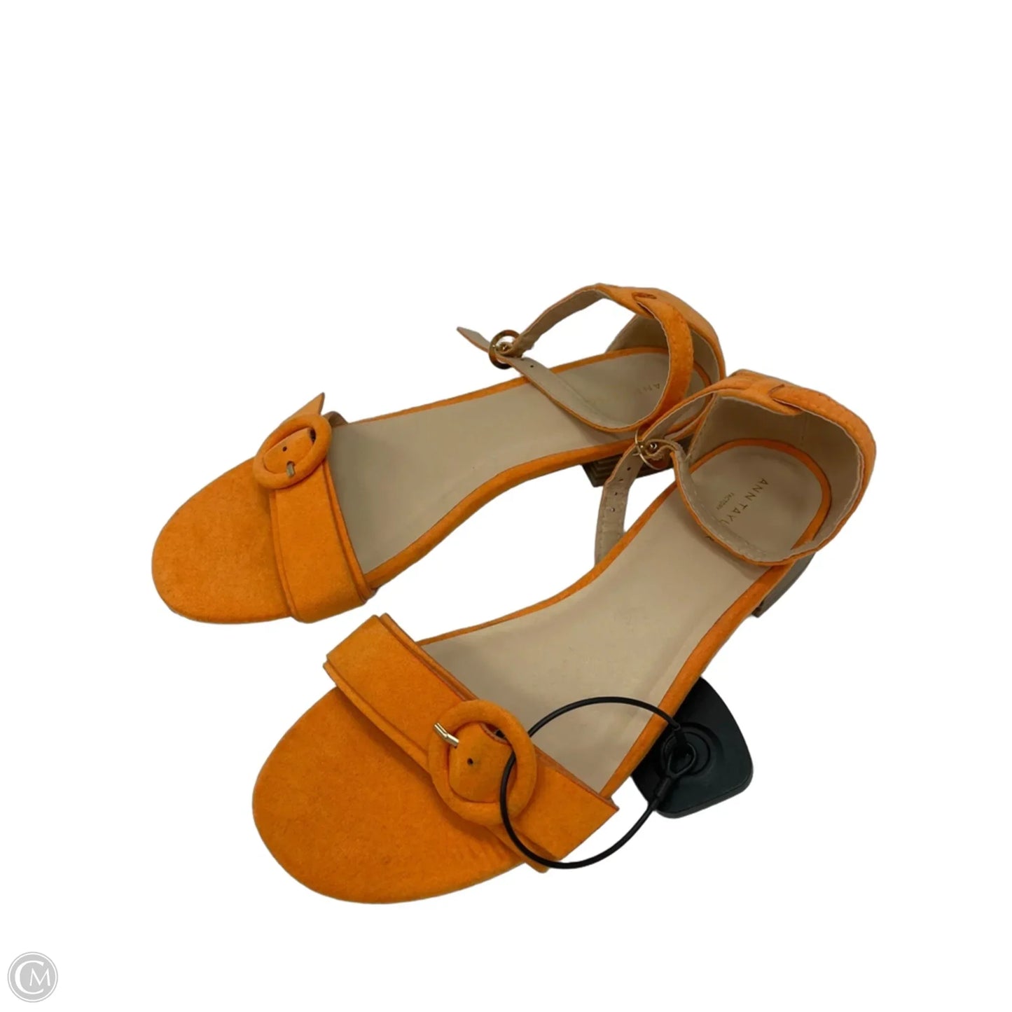 Sandals Heels Block By Ann Taylor In Orange, Size: 7.5