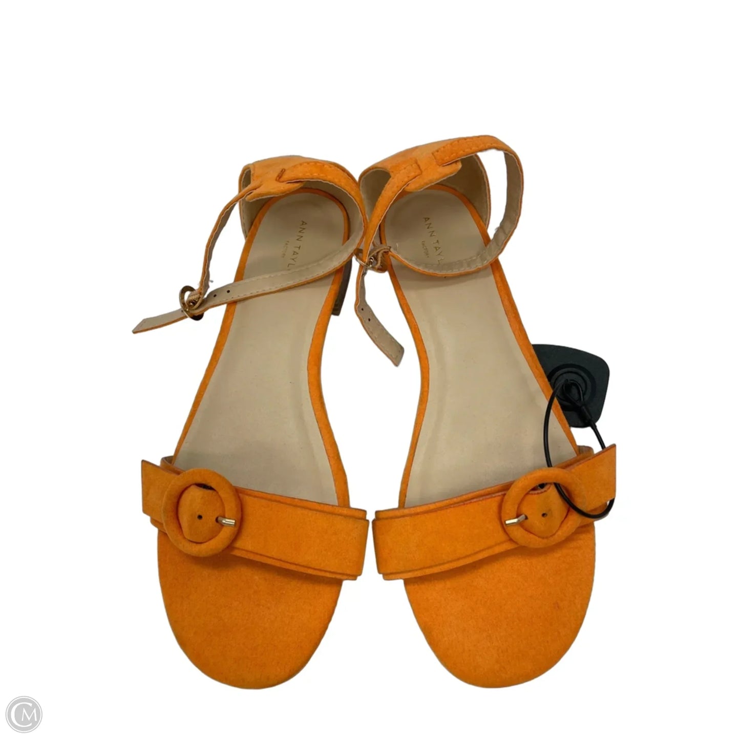 Sandals Heels Block By Ann Taylor In Orange, Size: 7.5
