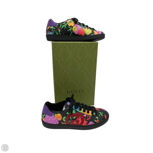 Shoes Luxury Designer By Gucci In Floral Print, Size: 9.5