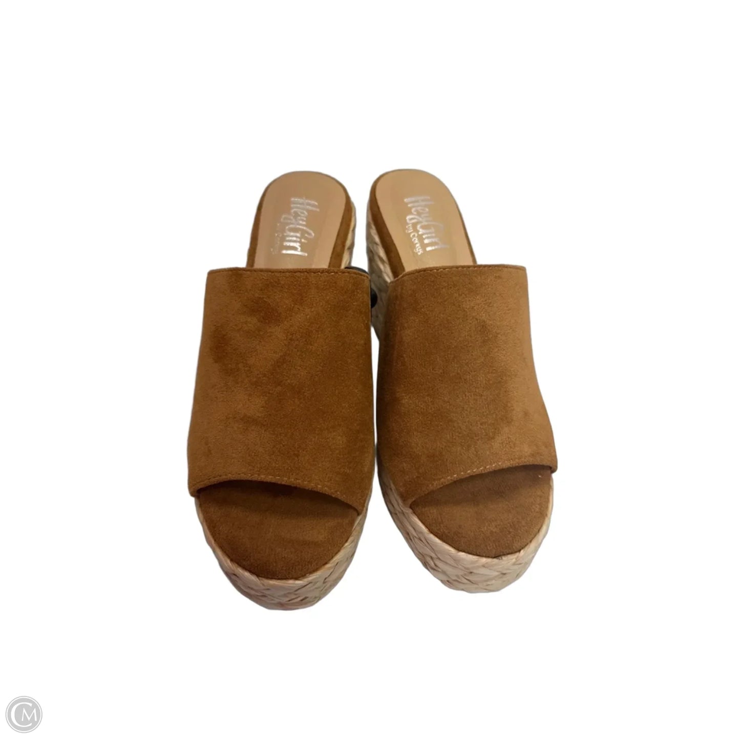 Sandals Heels Block By Corkys In Brown & Tan, Size: 9
