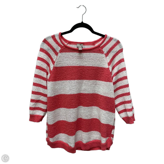 Sweater By Chicos In Striped Pattern, Size: L