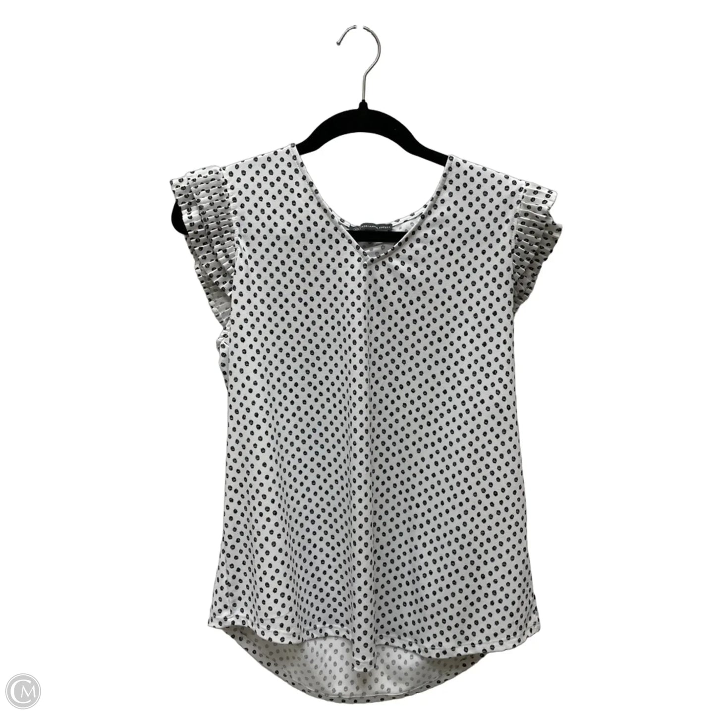 Blouse Short Sleeve By Adrianna Papell In Polkadot Pattern, Size: M