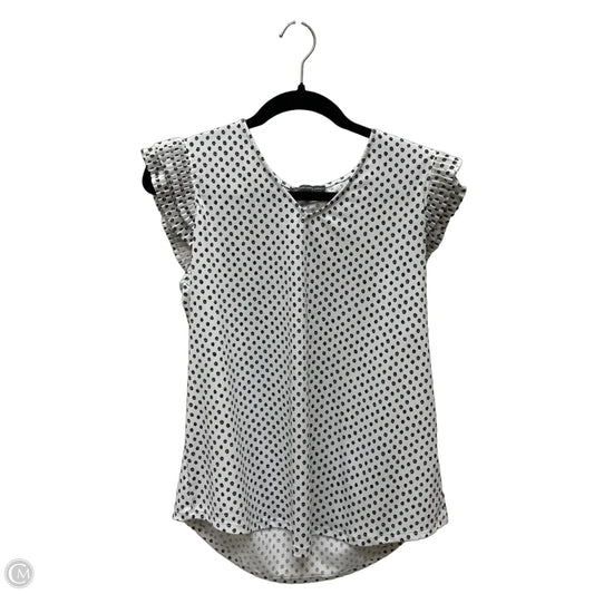 Blouse Short Sleeve By Adrianna Papell In Polkadot Pattern, Size: M