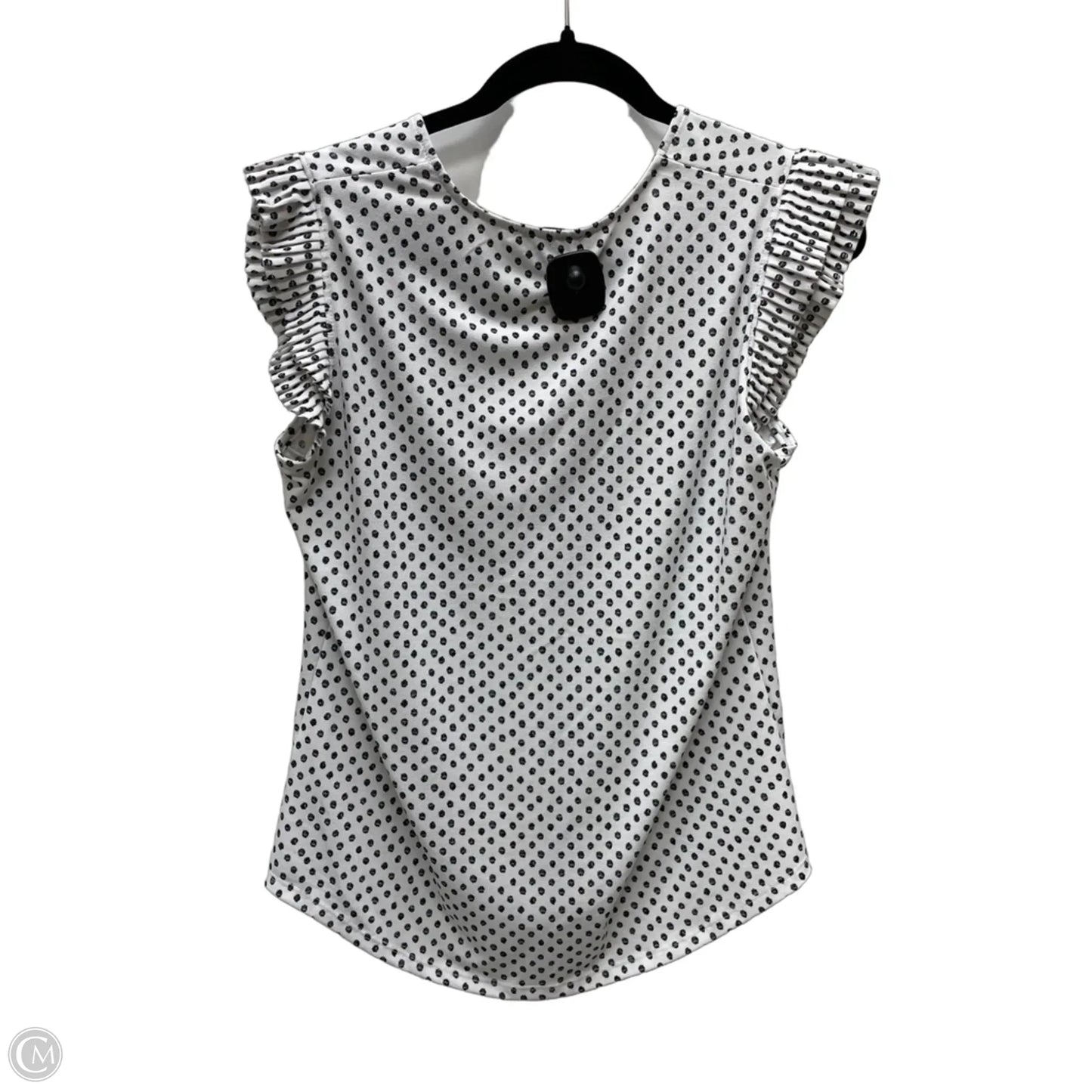 Blouse Short Sleeve By Adrianna Papell In Polkadot Pattern, Size: M