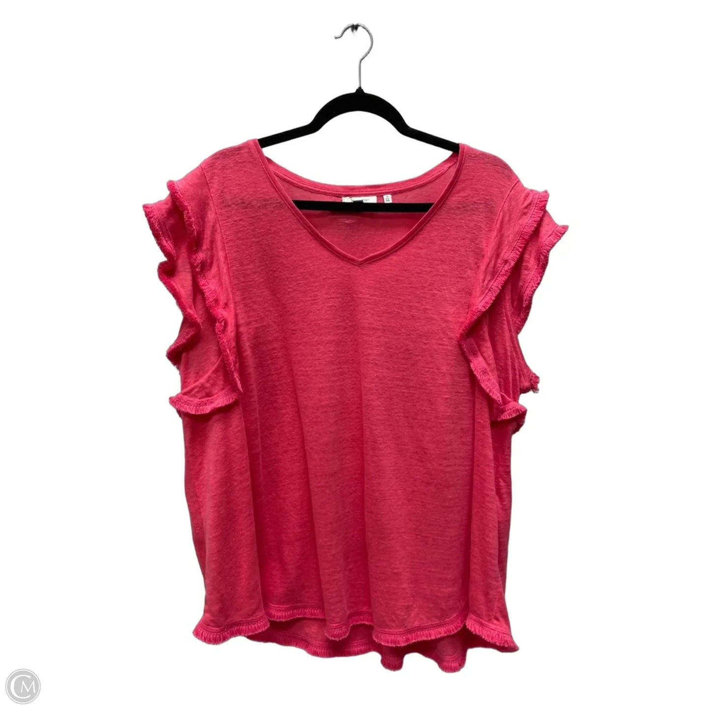 Top Short Sleeve By Chicos In Pink, Size: 2x