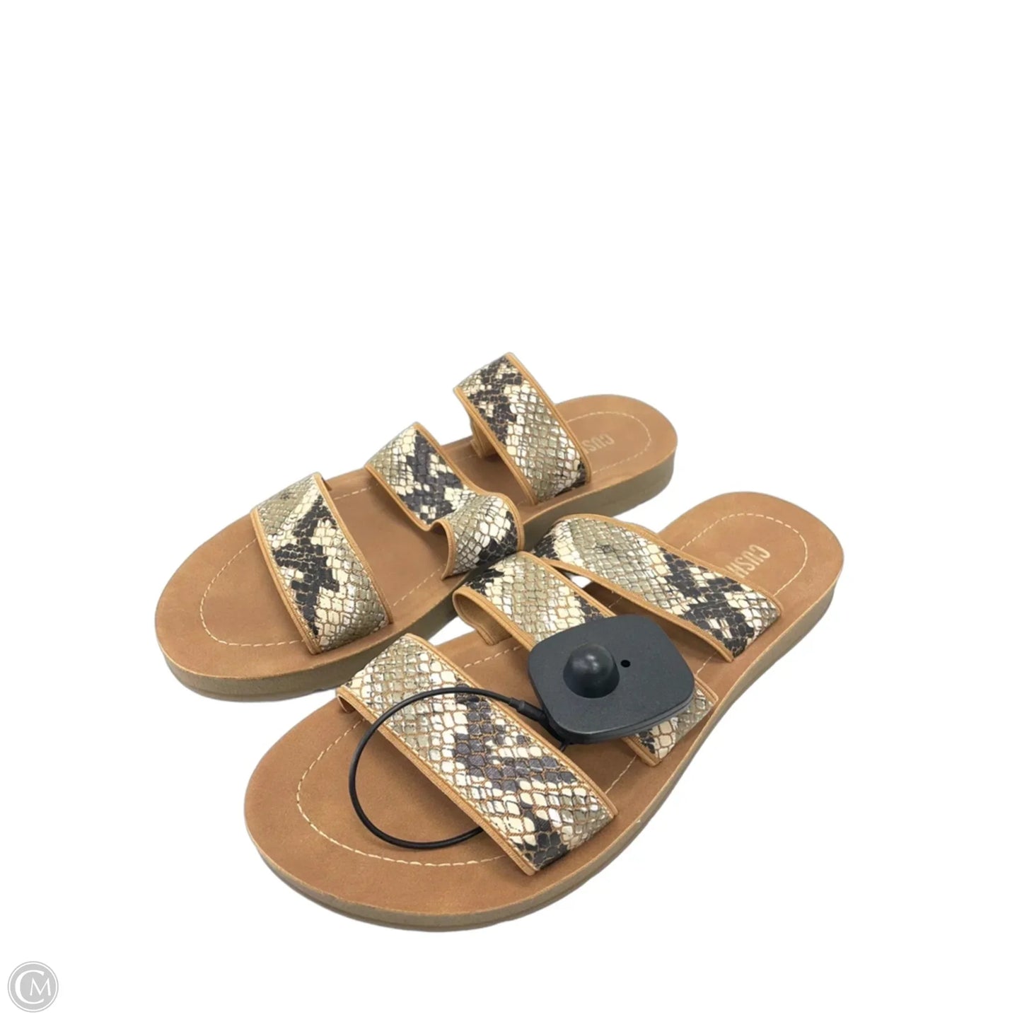 Sandals Flats By Cushionaire In Snakeskin Print, Size: 6