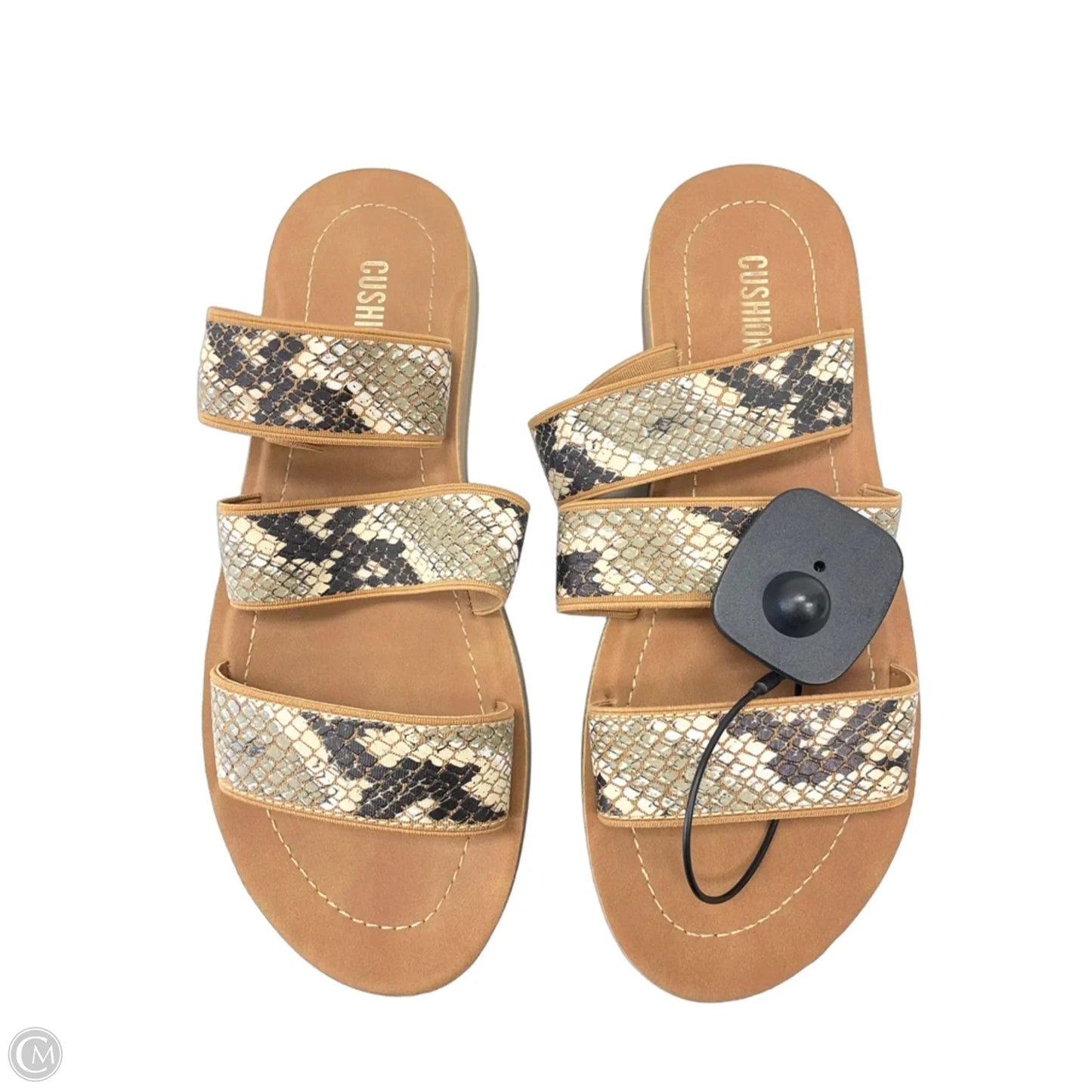 Sandals Flats By Cushionaire In Snakeskin Print, Size: 6