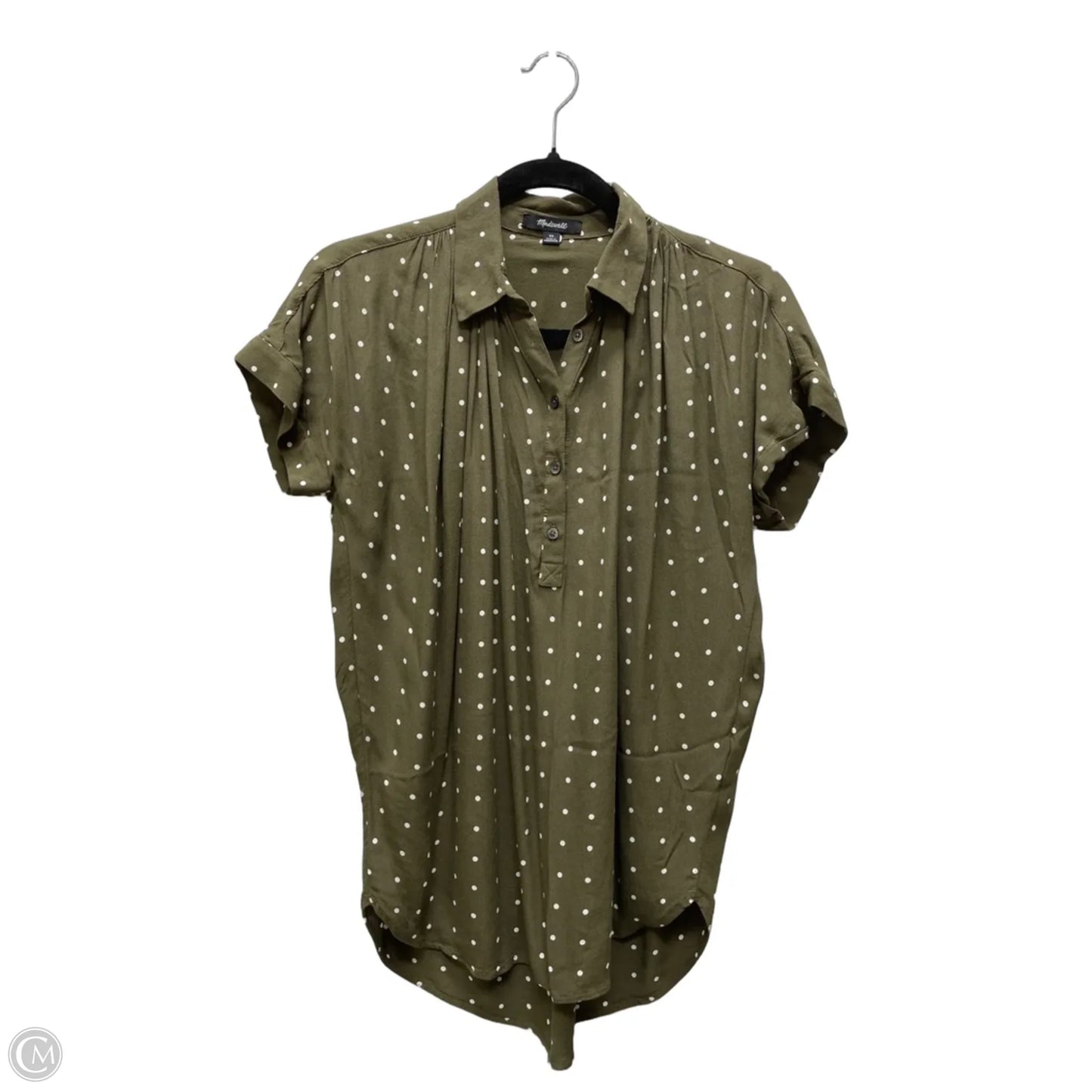 Top Short Sleeve By Madewell In Polkadot Pattern, Size: Xs