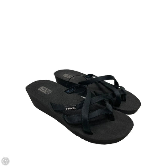Sandals Heels Wedge By Teva In Black, Size: 7