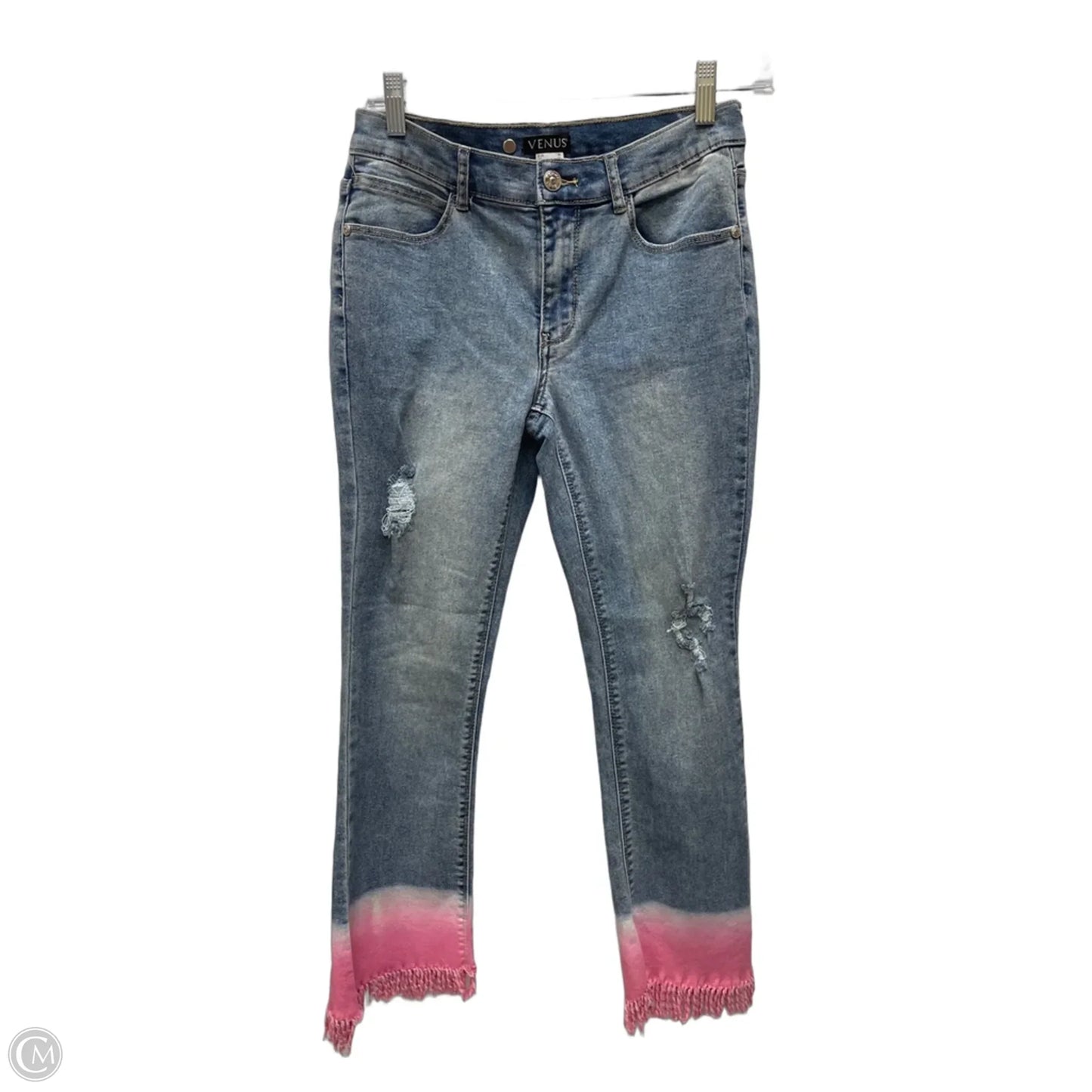 Jeans Straight By Venus In Blue & Pink, Size: 4