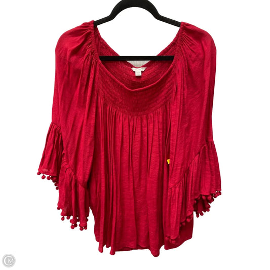 Top Long Sleeve By Cato In Red, Size: 3x