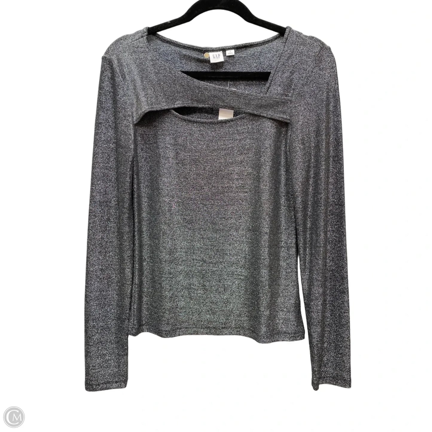 Blouse Long Sleeve By Gap In Grey, Size: S