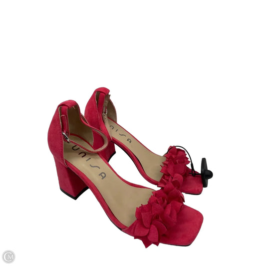 Sandals Heels Block By Unisa In Pink, Size: 7.5