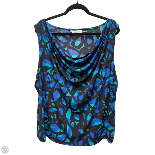 Blouse Sleeveless By Calvin Klein In Multi-colored, Size: 3x