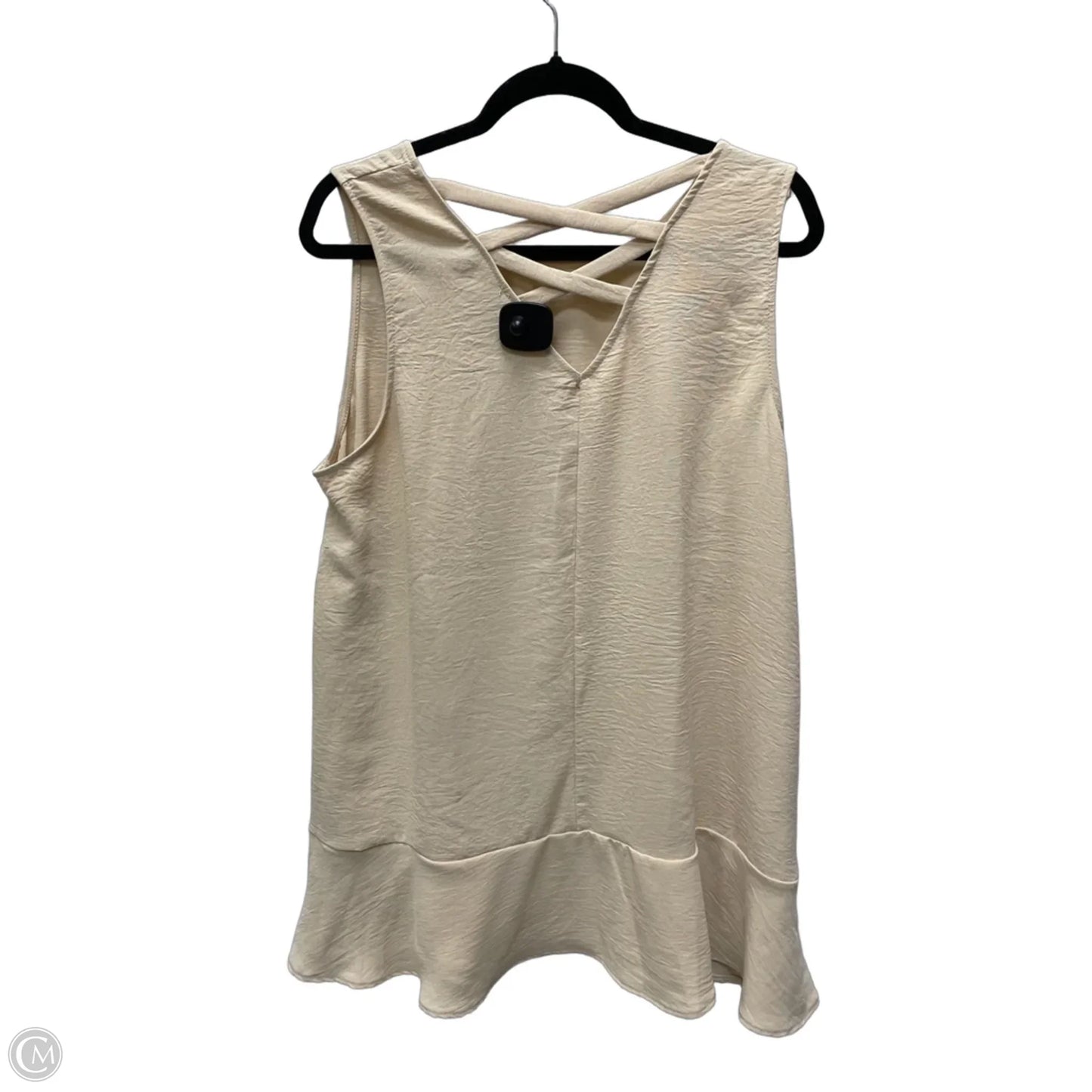Tunic Sleeveless By Clothes Mentor In Tan, Size: 2x