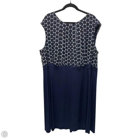 Dress Casual Midi By Connected Apparel In Polkadot Pattern, Size: 3x