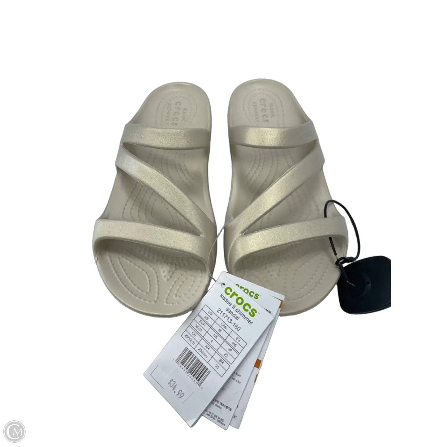 Sandals Flats By Crocs In Beige, Size: 6