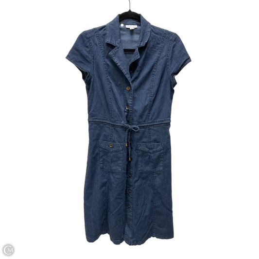 Dress Casual Midi By Charter Club In Blue Denim, Size: M