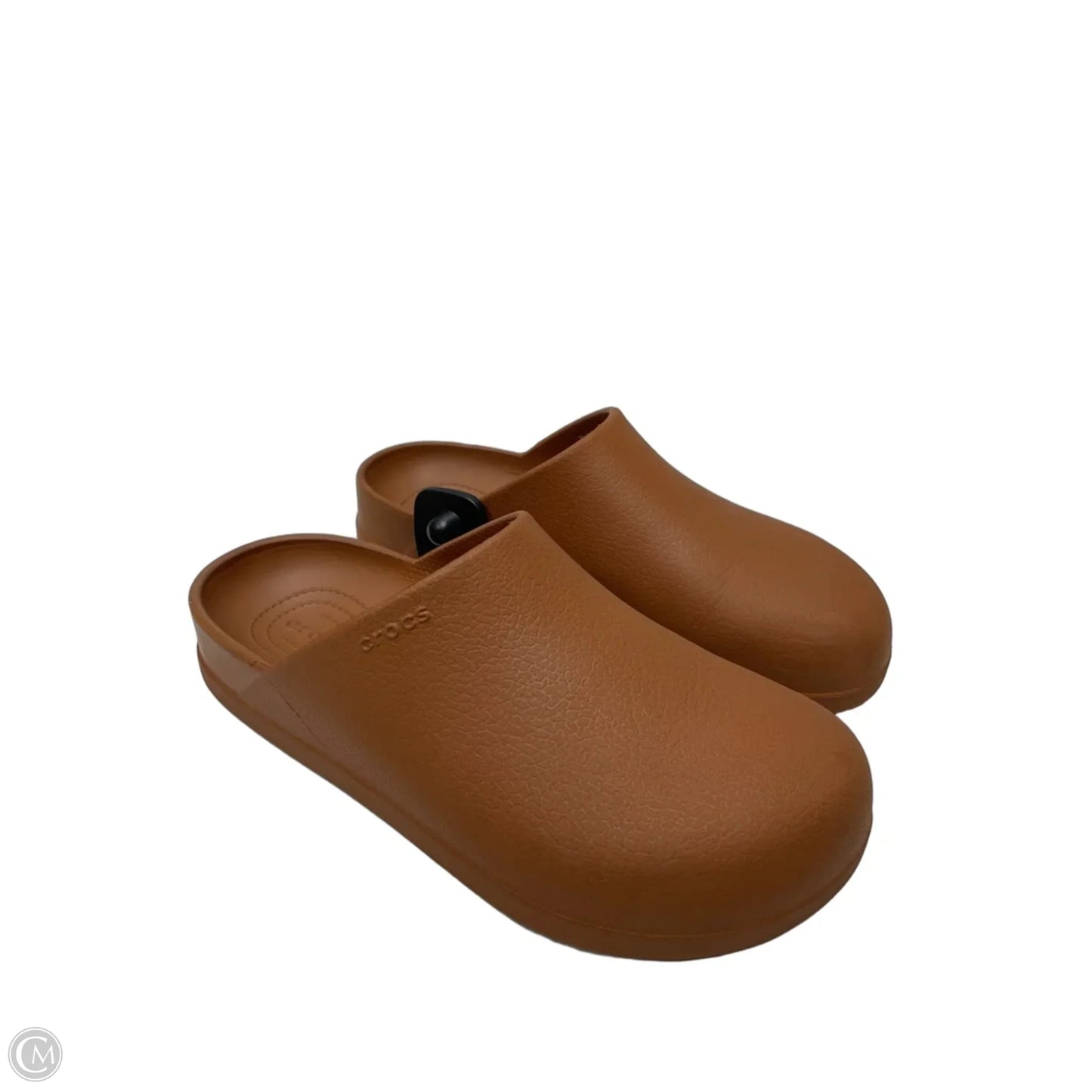 Shoes Flats By Crocs In Brown, Size: 10
