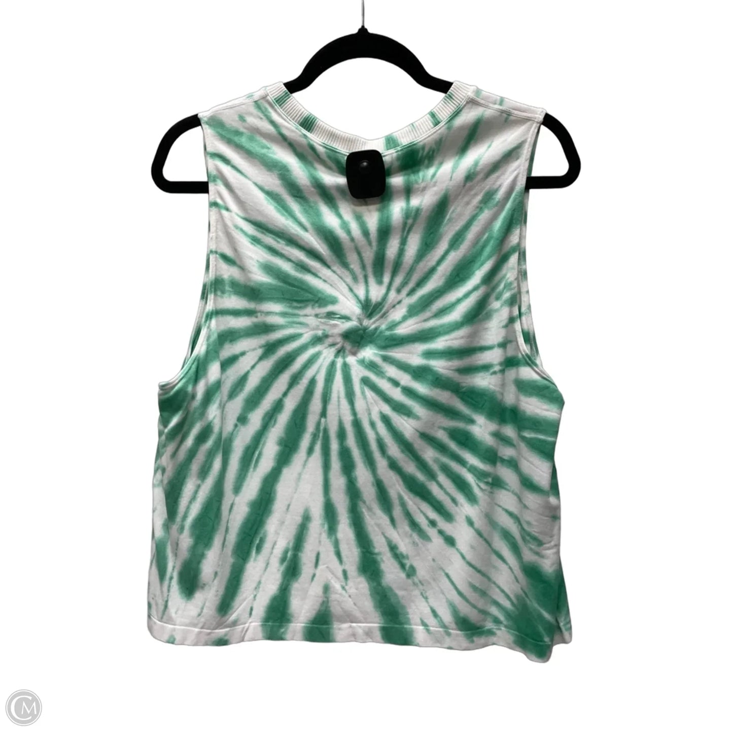 Top Sleeveless By Sage In Green & White, Size: L