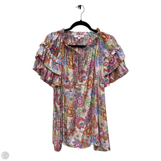 Top Short Sleeve By Rose And Olive In Floral Print, Size: 3x