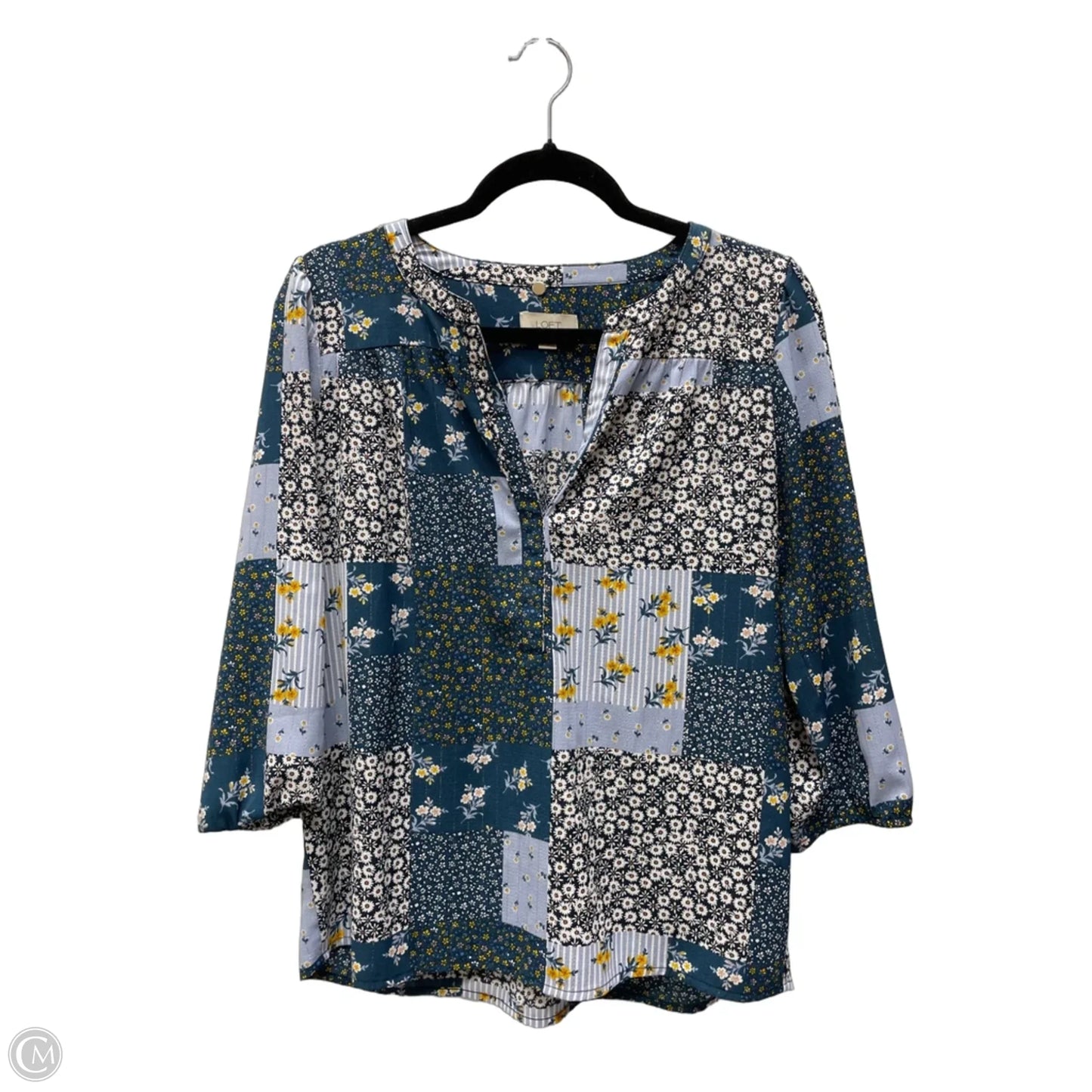 Blouse 3/4 Sleeve By Loft In Floral Print, Size: Xs