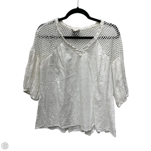 Top Short Sleeve By Entro In White, Size: M