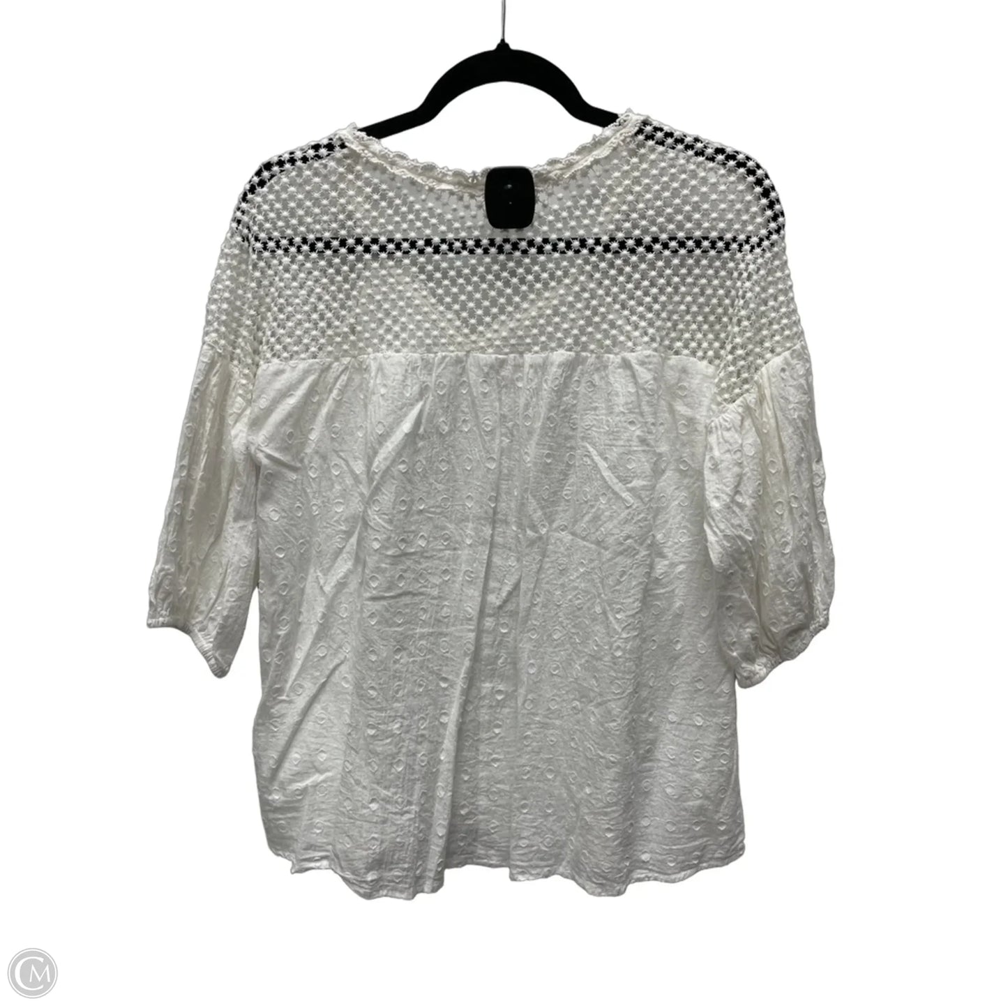 Top Short Sleeve By Entro In White, Size: M