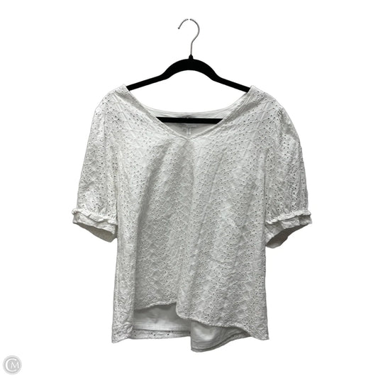Top Short Sleeve By Draper James In White, Size: L