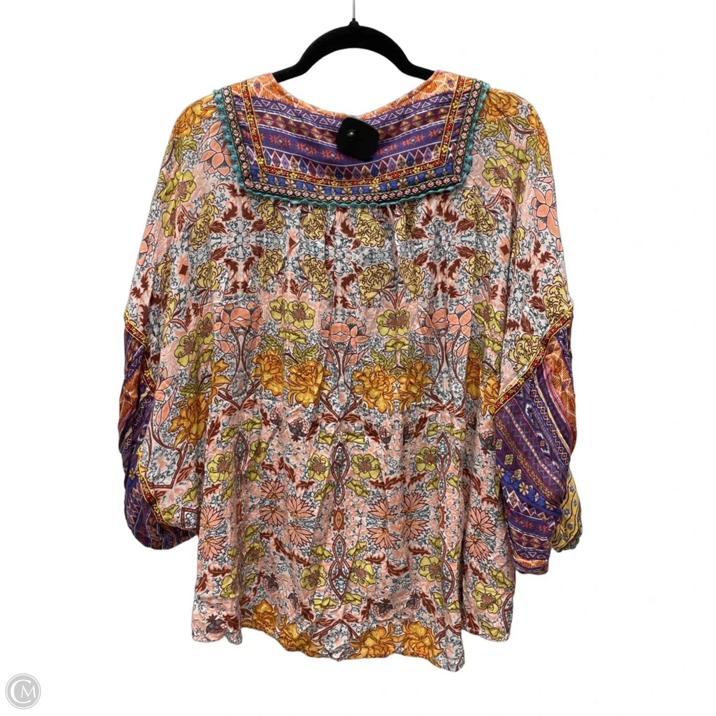 Top Short Sleeve By John Mark In Floral Print, Size: Xl