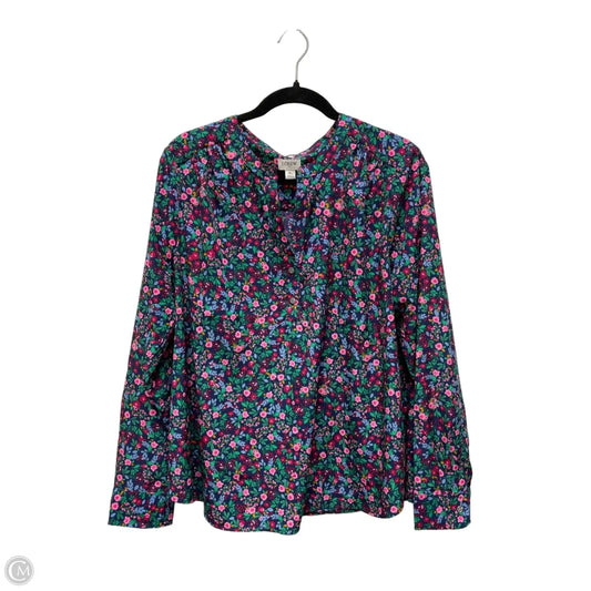 Top Long Sleeve By J. Crew In Floral Print, Size: Xl