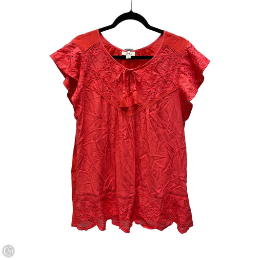 Top Short Sleeve By Style And Company In Red, Size: 2x