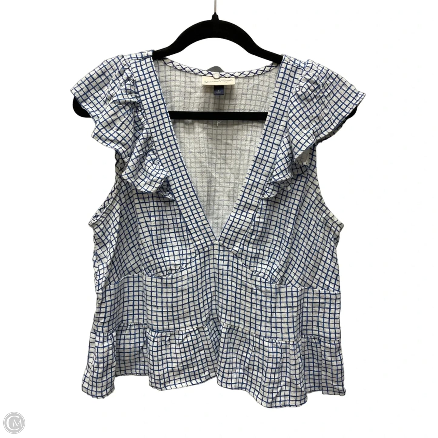 Top Sleeveless By Universal Thread In Checkered Pattern, Size: L