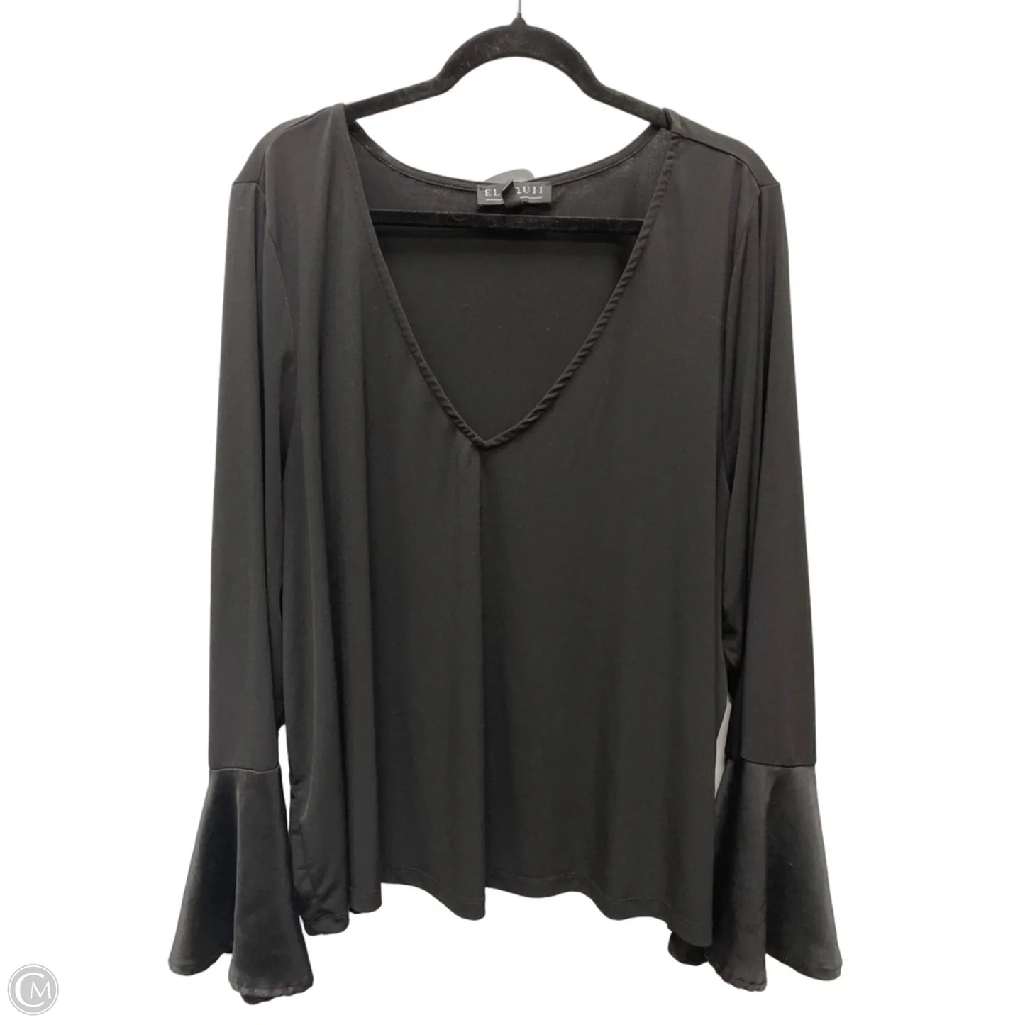 Blouse Long Sleeve By Eloquii In Black, Size: 4x