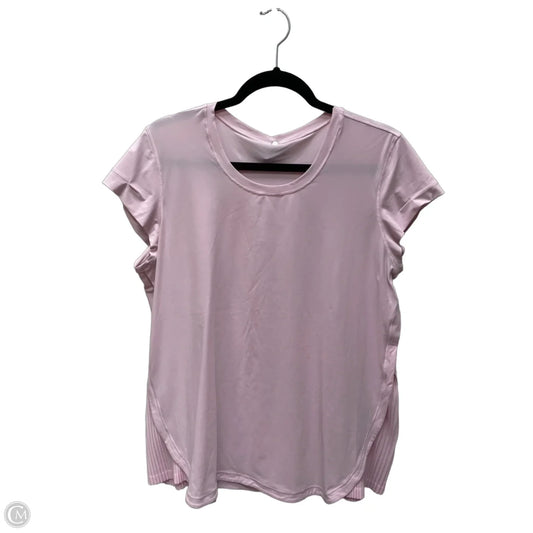 Athletic Top Short Sleeve By Lululemon In Pink, Size: L